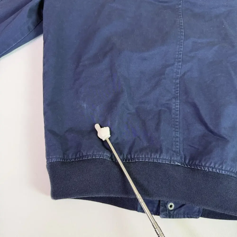 Banana Republic Bomber Jacket Men's M Blue Snap Front Minimalist Casual Flight